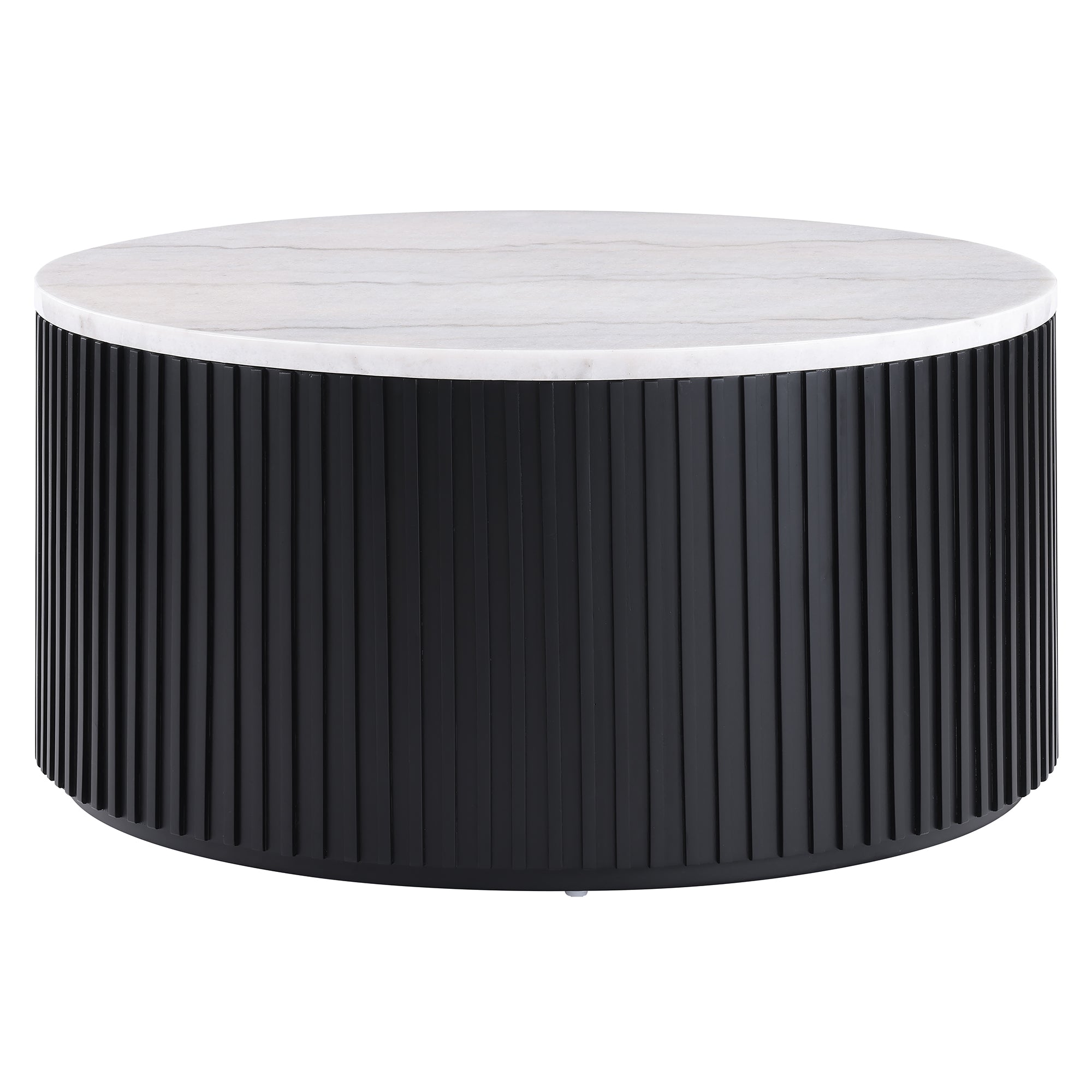 Colvin 3PC White Marble Set, Black