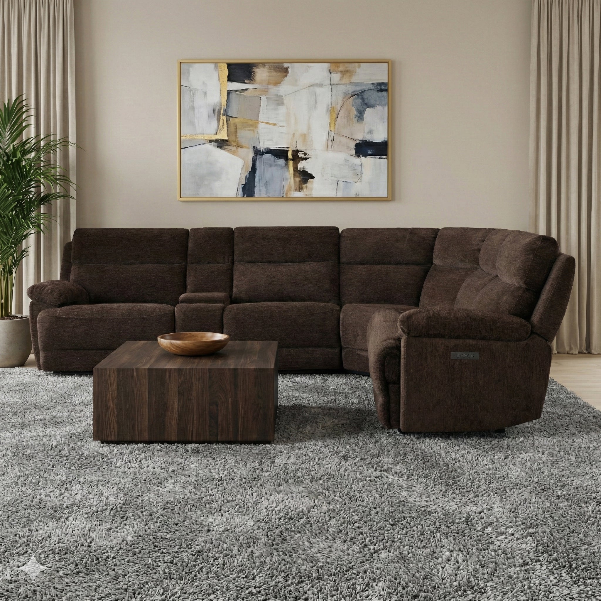 Gatlin 6pc Fabric Power Sectional