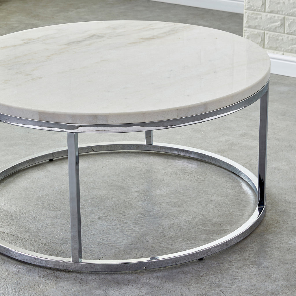 Echo White Chairside End Coffee Table