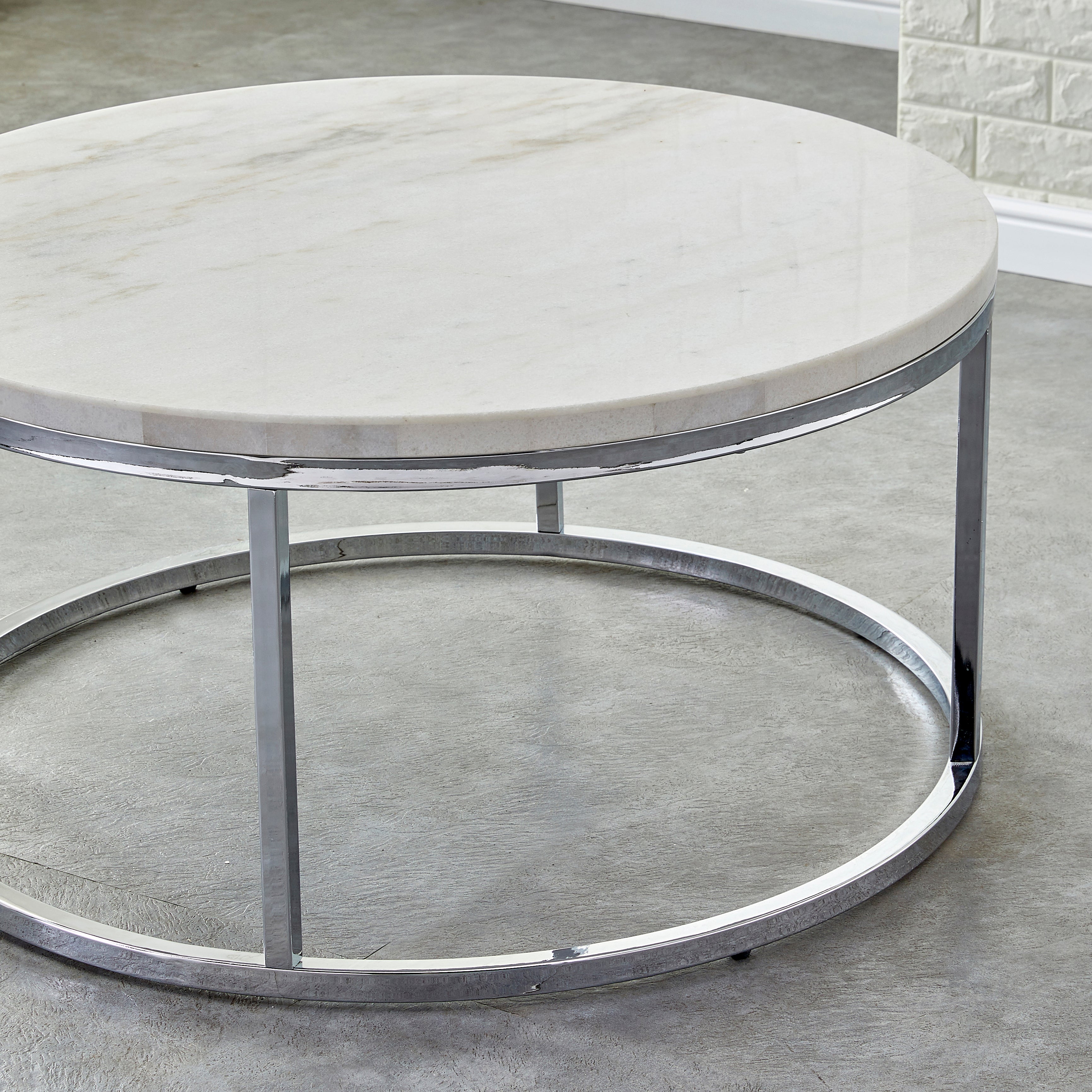 Echo White Chairside End Coffee Table