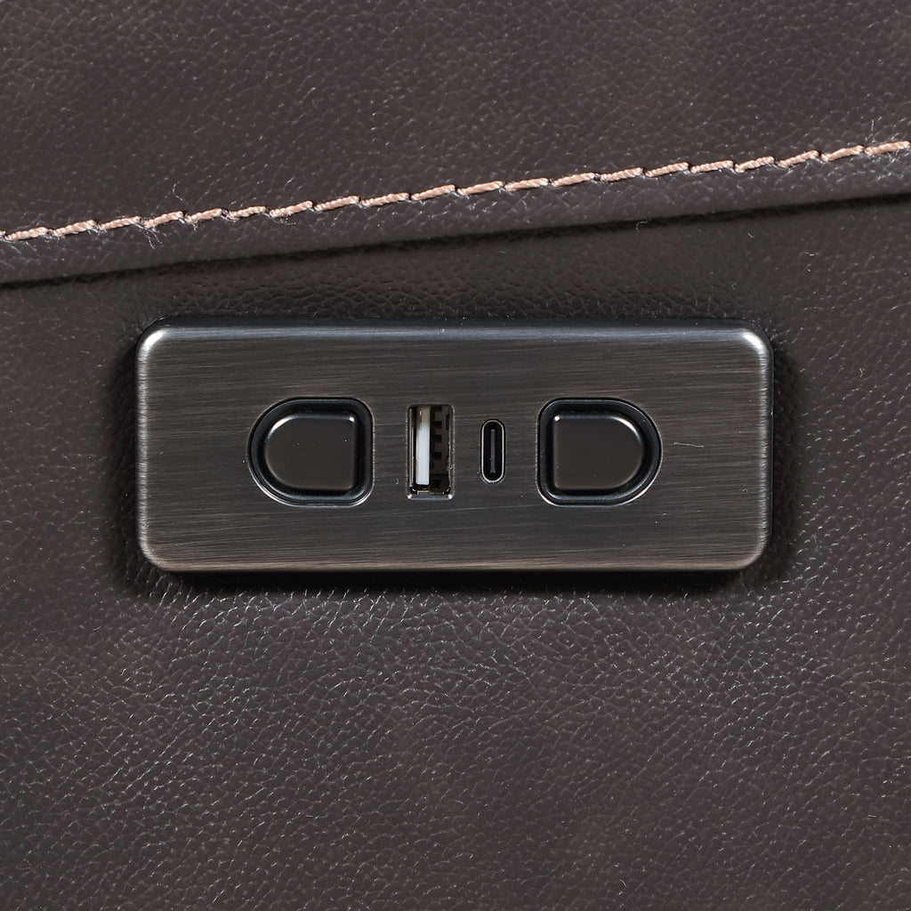 Alexandria Power Leather Reclining Conso