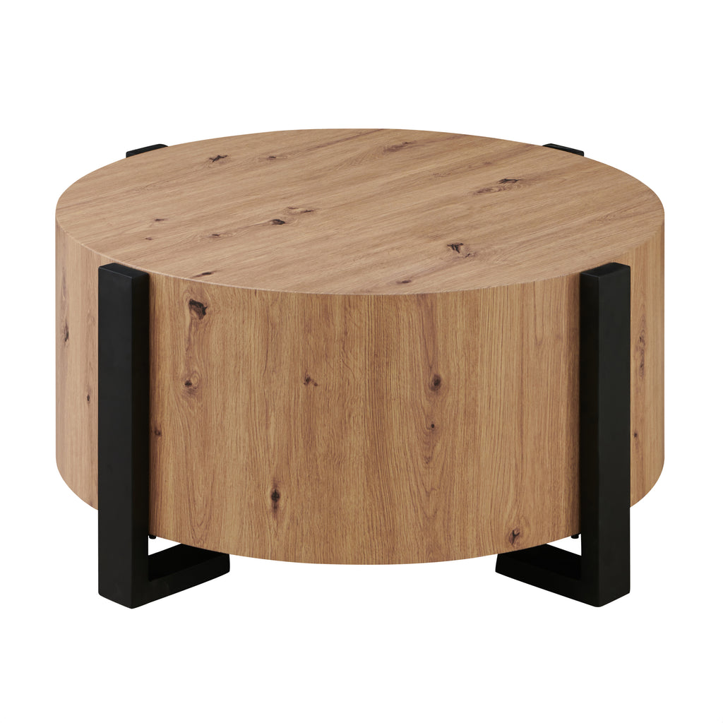 Darcie Faux Wood Round Cocktail Table