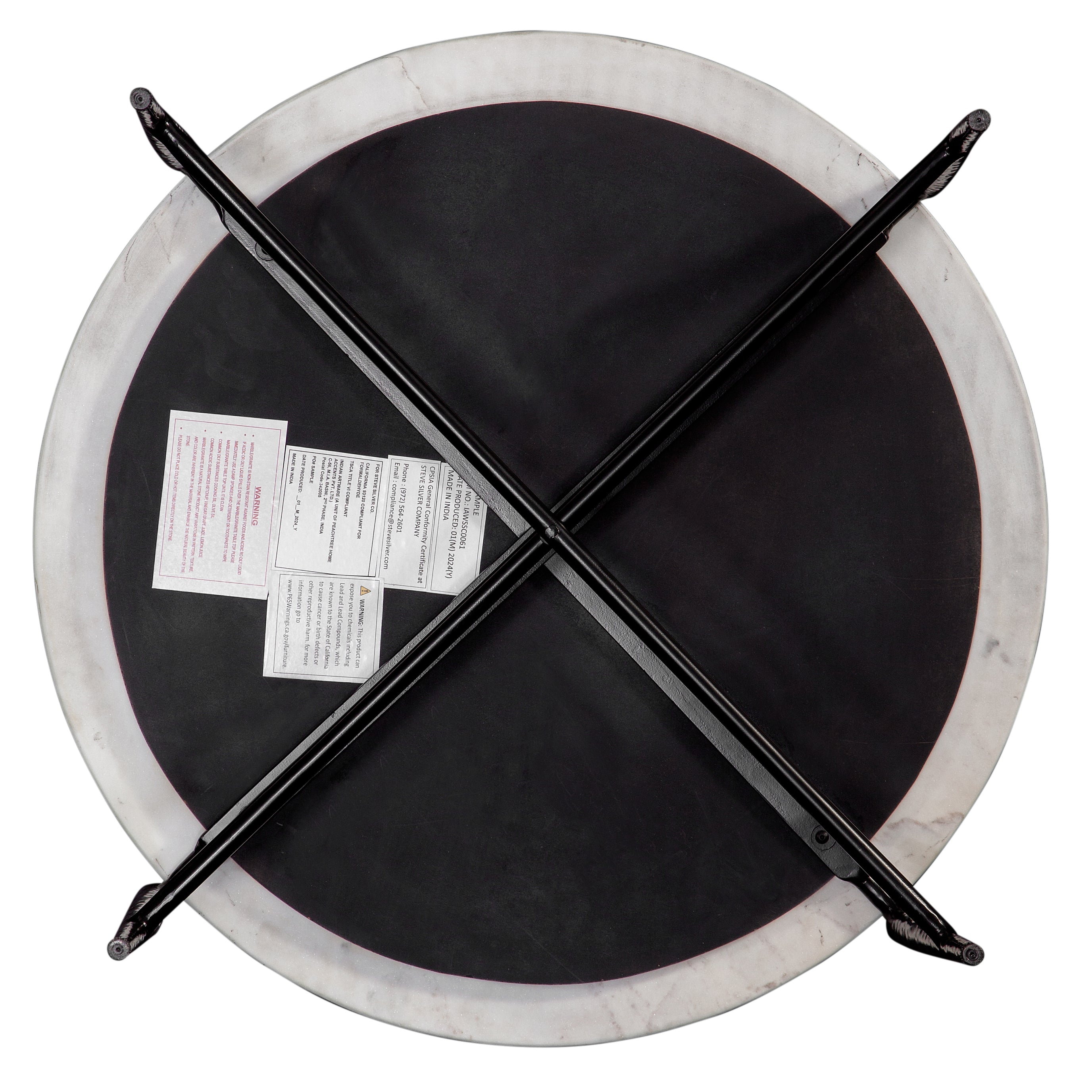 Loxie White Marble Top Round Cocktail Tb