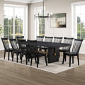 Aubrey Black Rect Table + 10 Vaughn Blac