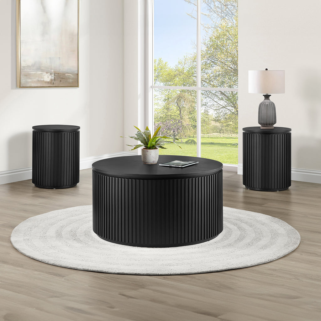 Colvin 3PC Table Set, Black