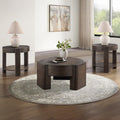 Salina Espresso Round Occasional Set Wit