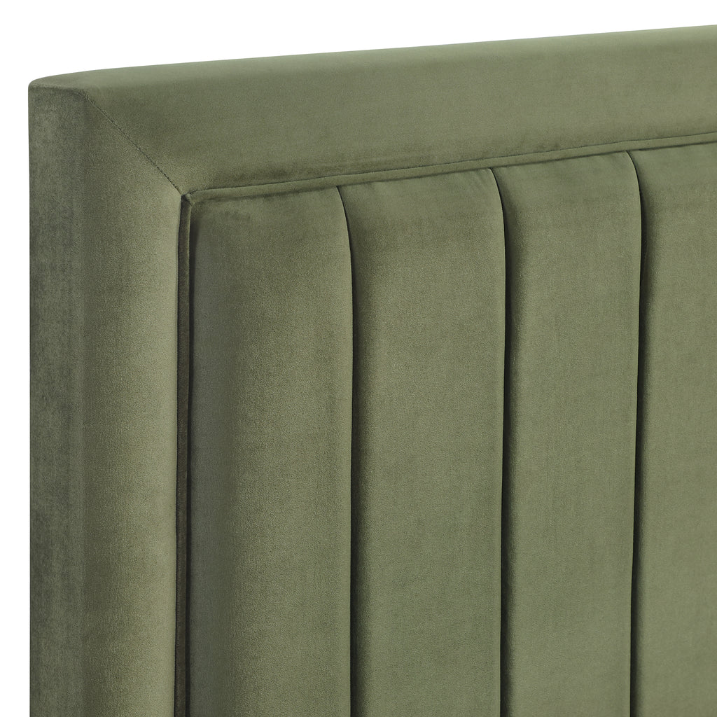 Jade Green Channel Back Queen/Full Headb