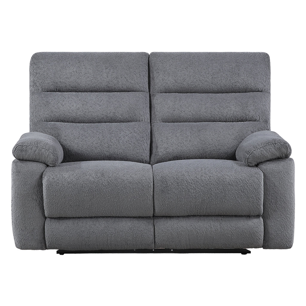Cozy Gray Manual Recliner Loveseat