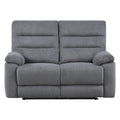 Cozy Gray Manual Recliner Loveseat