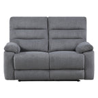Cozy Gray Manual Recliner Loveseat