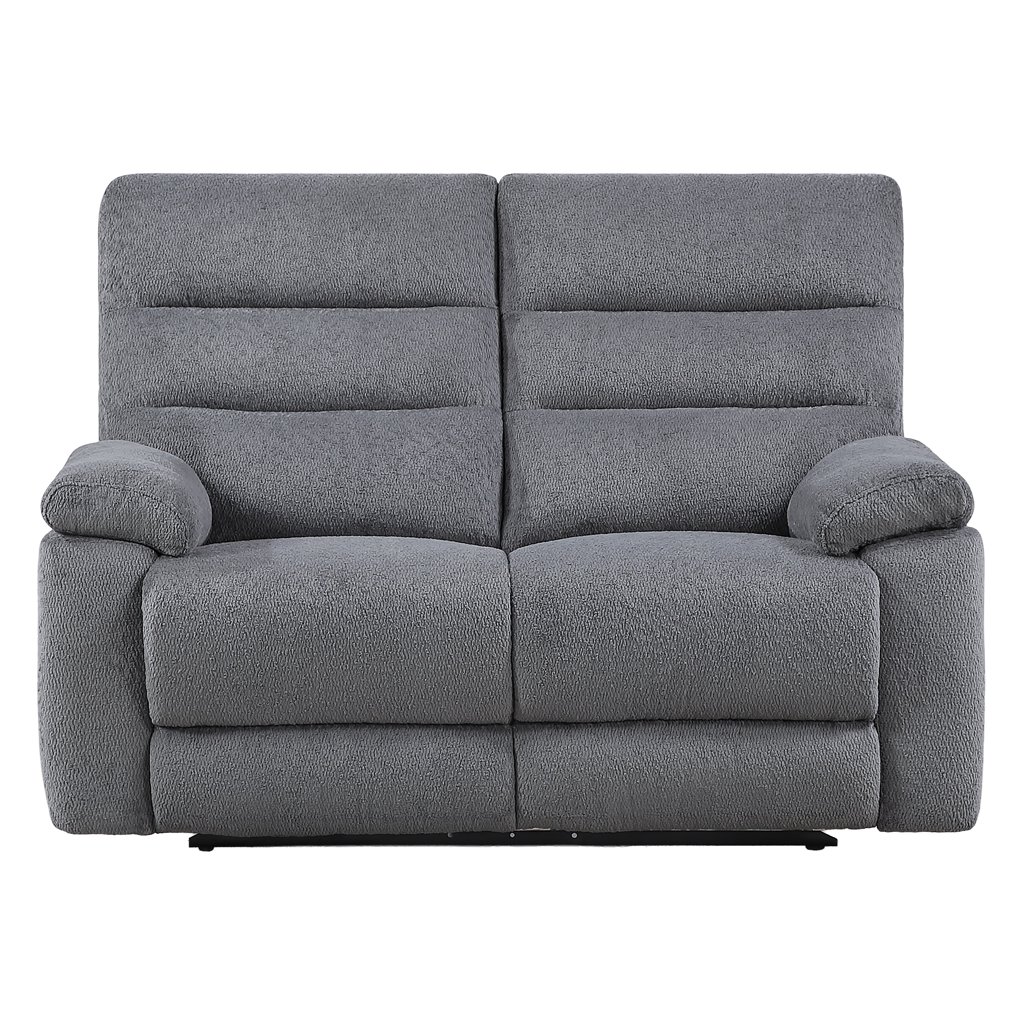 Cozy Gray Manual Recliner Loveseat
