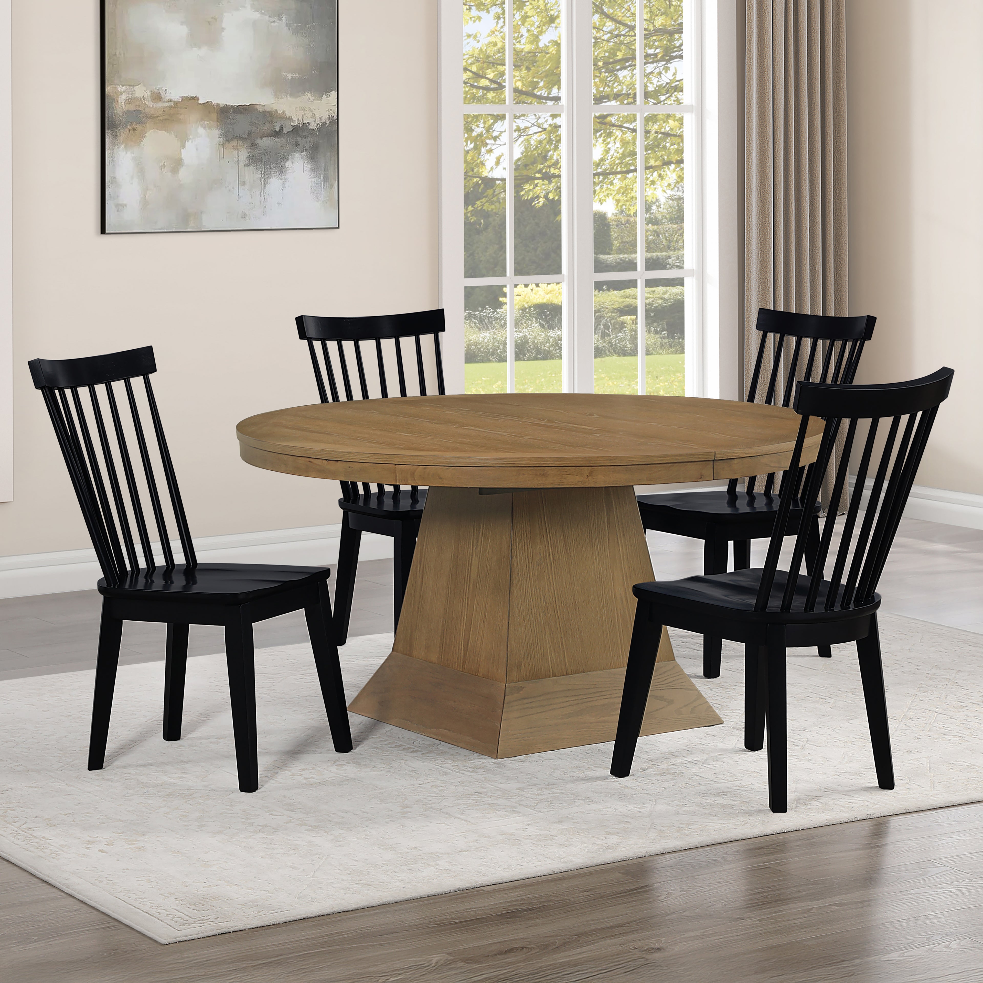 Vaughn Driftwood 5PK Dining Table Set w/
