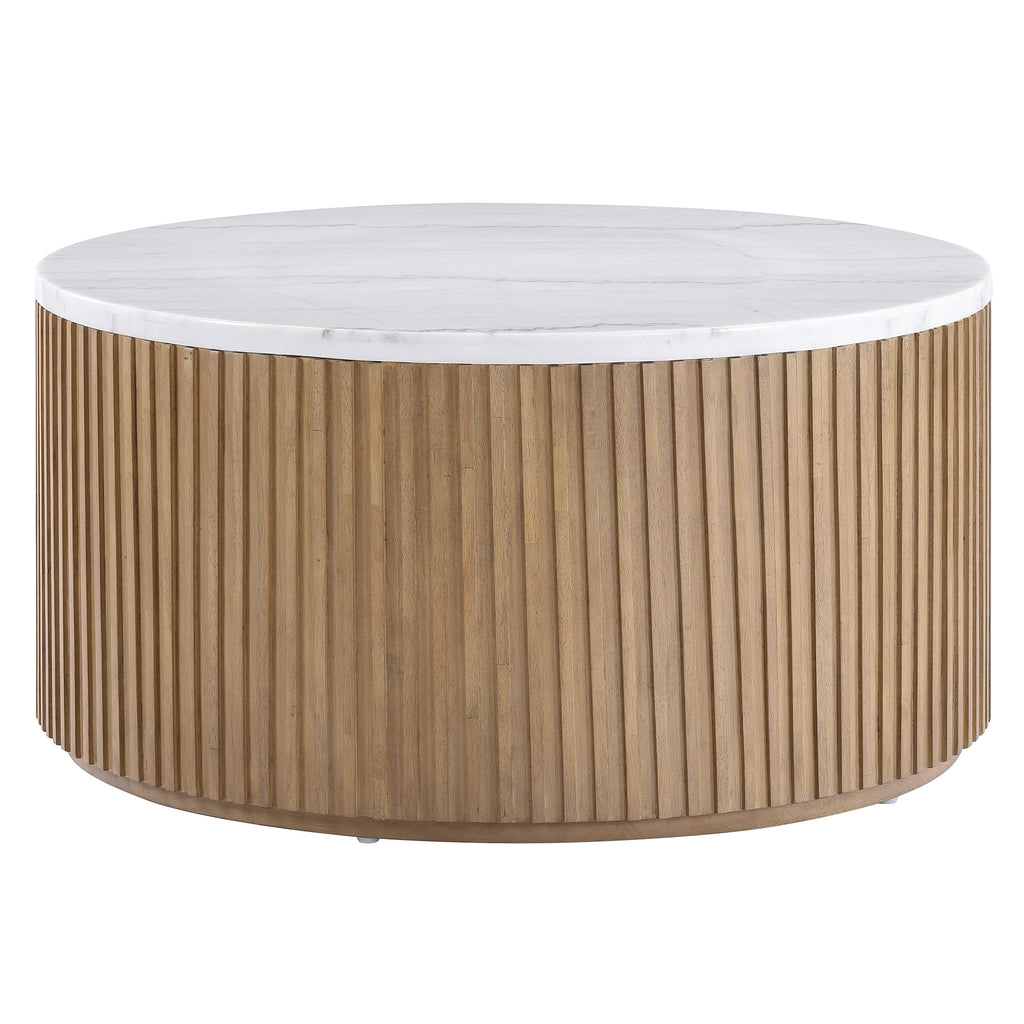 Colvin 3PC White Marble Set, Brown