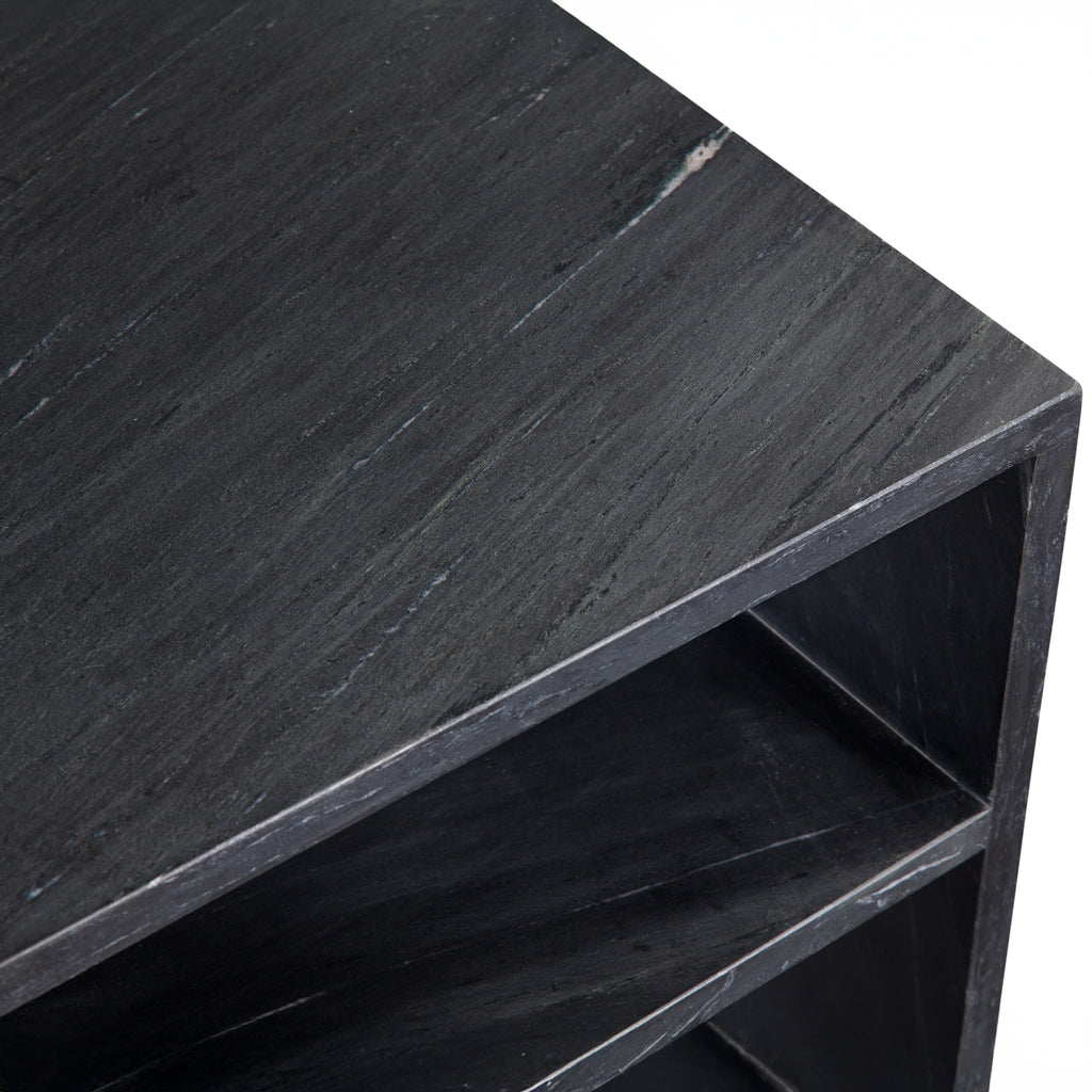 Casey Black Marquina Marble End Table