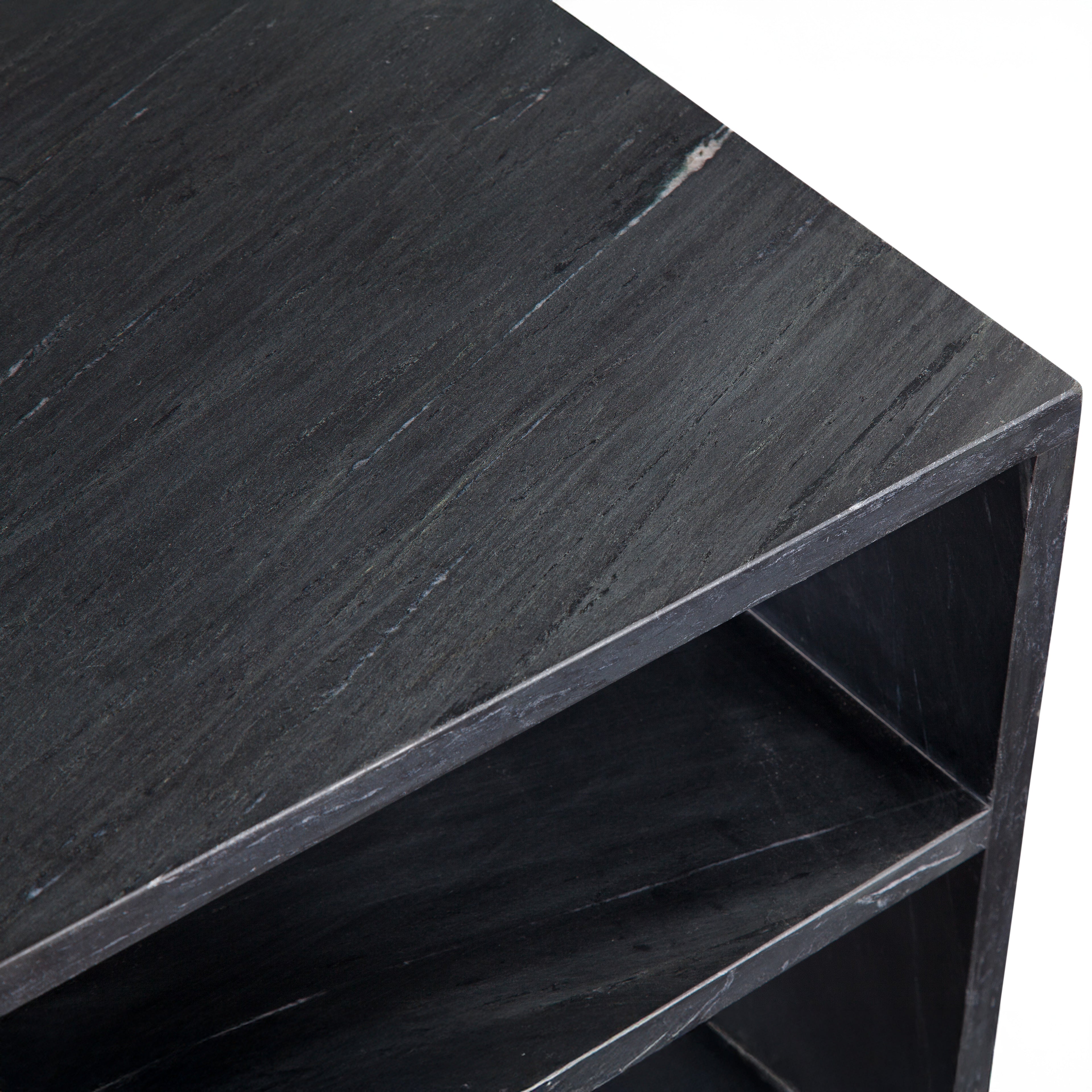Casey Black Marquina Marble End Table