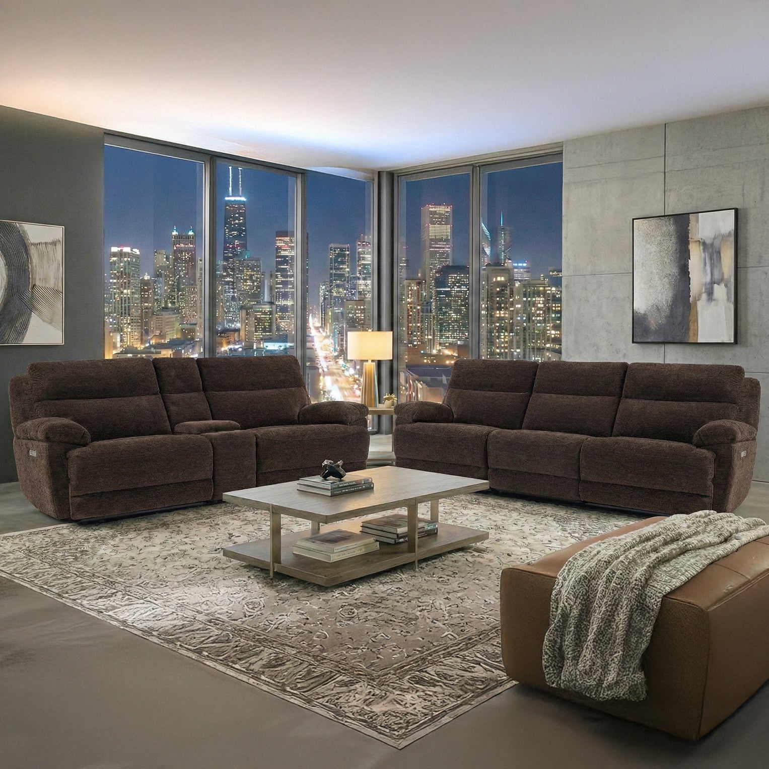 Gatlin Brown Fabric 2PC Dual-Power Set